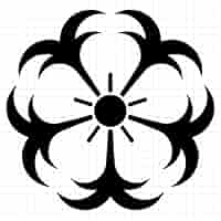 影桜　金焼物　家紋 家紋プレート（金消し額入り）【分銅桜】金色額入りので人気の